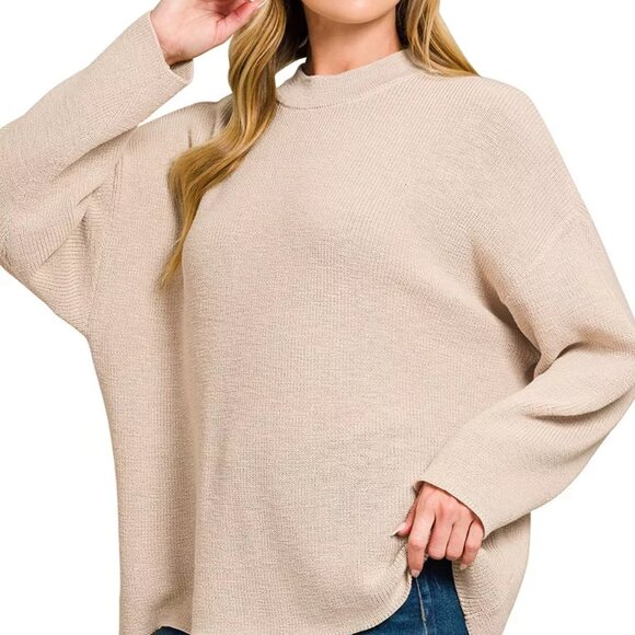 Zenana Round Neck Knit Top and Shorts Sweater Set - Picture 6 of 10